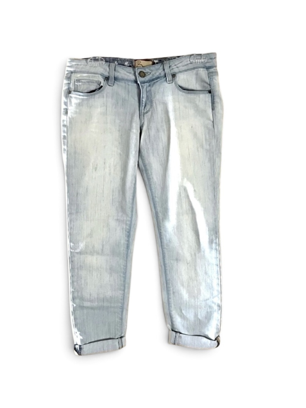 PAIGE Roxbury Light Blue Cropped Ankle Premium Denim Jeans